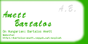 anett bartalos business card